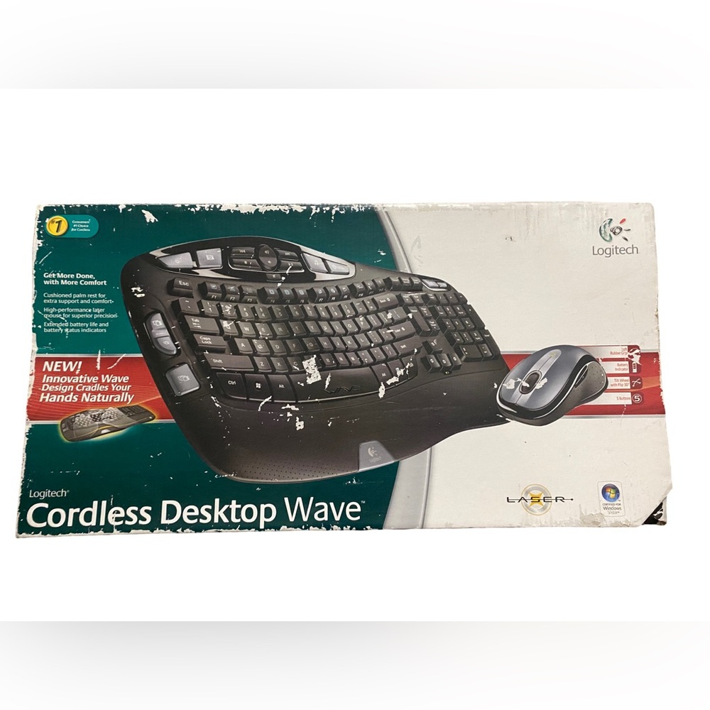 Logitech Cordless Desktop Wave Wireless Mouse & Keyboard US English (920-000264)